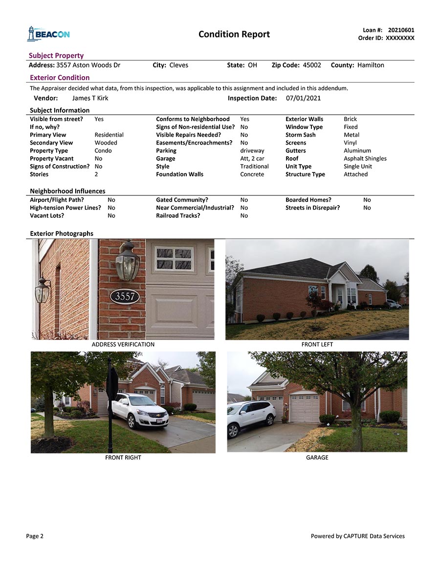 Report Sample Page for Magnification