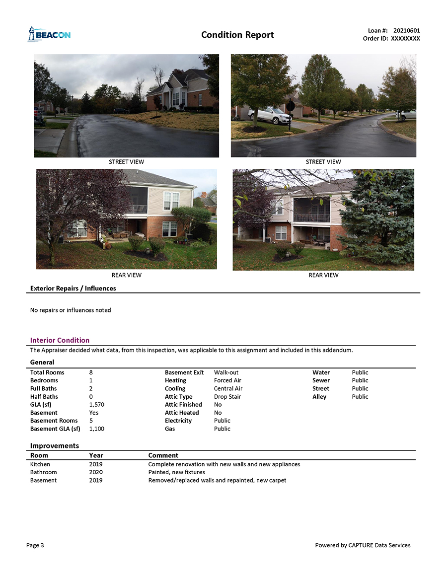 Report Sample Page for Magnification